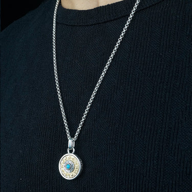 Zodiac Wheel Astrological spinner Pendant Necklace