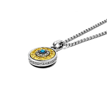 Zodiac Wheel Astrological spinner Pendant Necklace