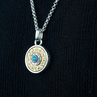 Zodiac Wheel Astrological spinner Pendant Necklace
