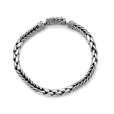 Dual Woven Bali Link Bracelet in 925 sterling silver