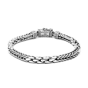 Dual Woven Bali Link Bracelet in 925 sterling silver