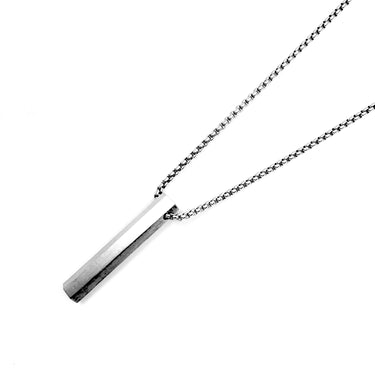 Mens Engravable Solid Bar pendant in Stainless steel