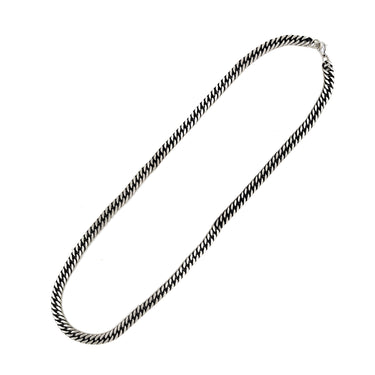 Men's 8mm oxidized Cuban chain in Stainless Steel.