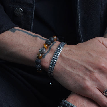 Fyre cuff bracelet in oxidixed 925 sterling silver