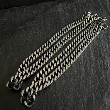 Men's 8mm oxidized Cuban chain in Stainless Steel.