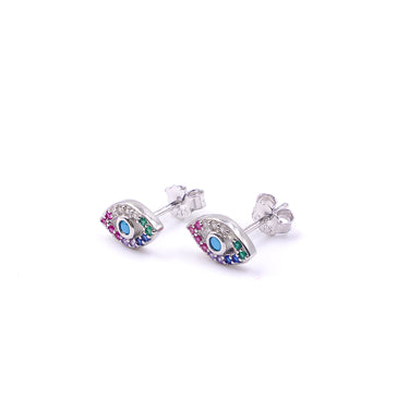 Multi colour Evil eye mini studs