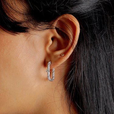 Twisted Rope diamond Hoops