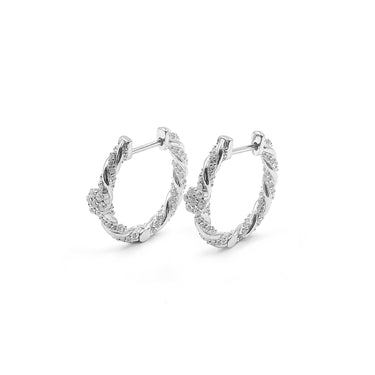 Twisted Rope diamond Hoops