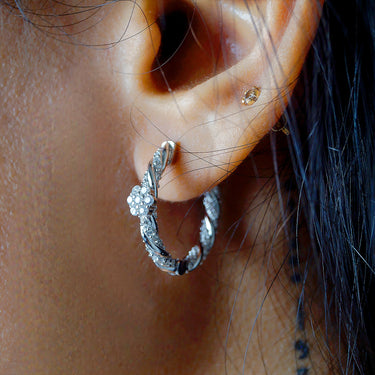 Twisted Rope diamond Hoops