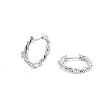 Twisted Rope diamond Hoops