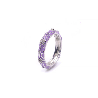 Floral diamond band in Purple enamel