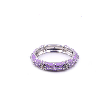 Floral diamond band in Purple enamel