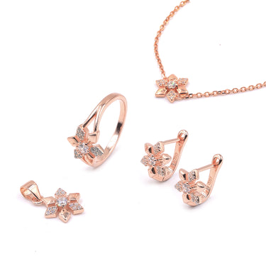 Floral Ring earring pendant and bracelet set