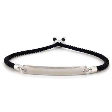 Personalized stainless steel Plate Macramé Bracelet