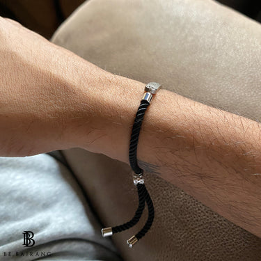 Personalized stainless steel Plate Macramé Bracelet