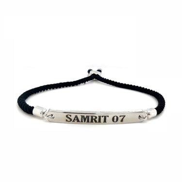 Personalized stainless steel Plate Macramé Bracelet
