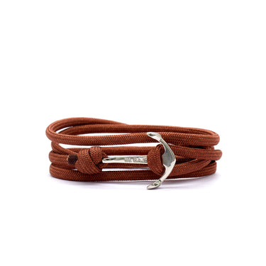 Nautical Rope Anchor Wrap Bracelet in Brown