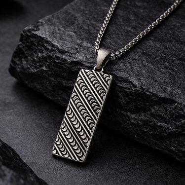 Draconique 2 - Sterling Silver Men's Tag Pendant