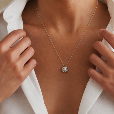 Minimal Dragon Scale Pendant in 925 Sterling Silver | Everyday Silver Necklace for Women