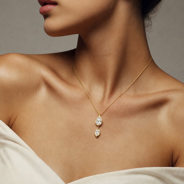 Niva - Pear diamond Pendant Necklace in 925 Sterling Silver