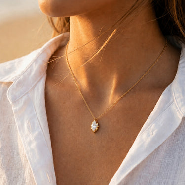 Marquise solitaire CZ Pendant Necklace in 925 Sterling Silver