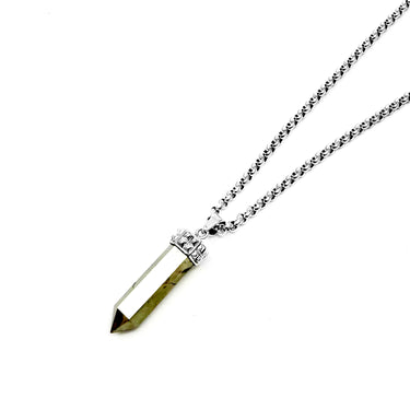 Pyrite stone Pyramid Pendant in 925 sterling silver
