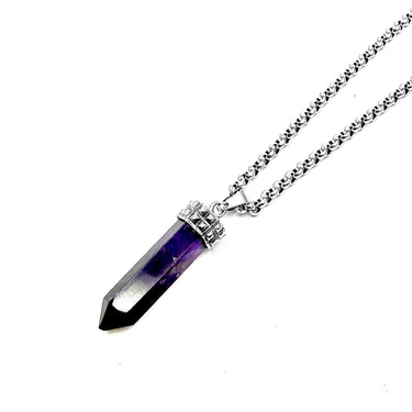 Amethyst Pyramid Pendant in 925 sterling silver