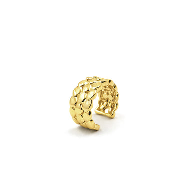 Dragon Sacle Ear Cuff in Yellow Gold Plating