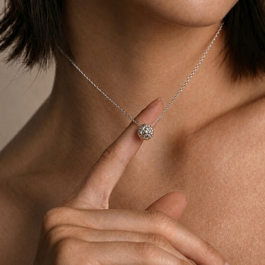 Minimal Dragon Scale Pendant in 925 Sterling Silver | Everyday Silver Necklace for Women