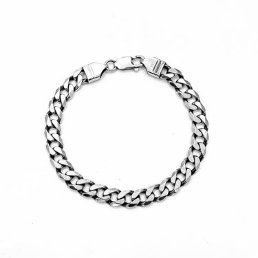 Classic Cuban chain Bracelet in Oxidized Sterling silver
