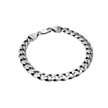 Classic Cuban chain Bracelet in Oxidized Sterling silver