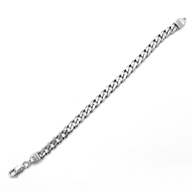 Classic Cuban chain Bracelet in Oxidized Sterling silver
