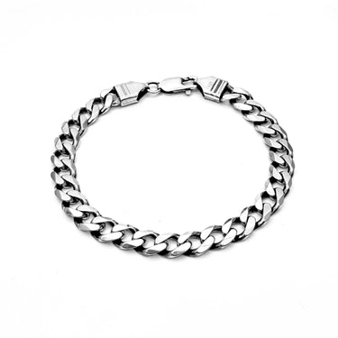 Classic Cuban chain Bracelet in Oxidized Sterling silver