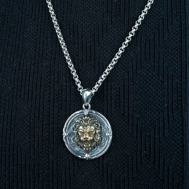 Lion Head pendant in sterling silver