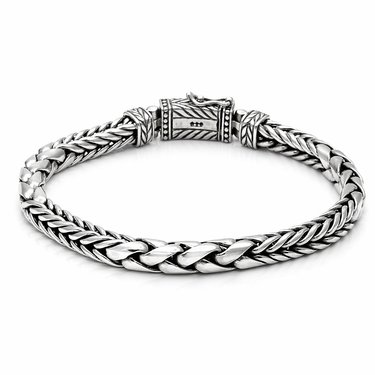 Dual Woven Bali Link Bracelet in 925 sterling silver