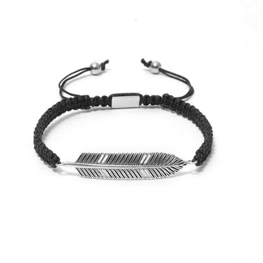 The Free Spirit Feather Bracelet in Macrame Drawstring
