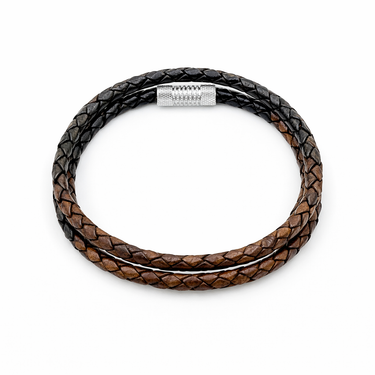 4mm Double Wrap Bracelet in multicolour leather