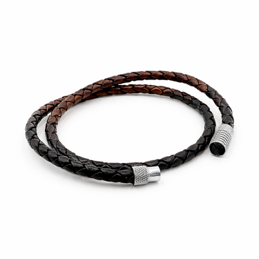 4mm Double Wrap Bracelet in multicolour leather