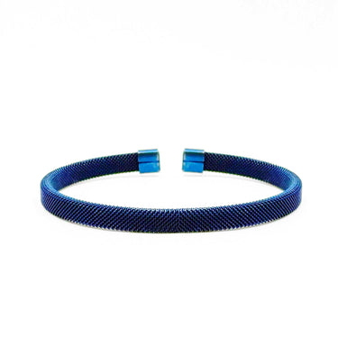 Mesh patterned Cuff in  Navy blue finish