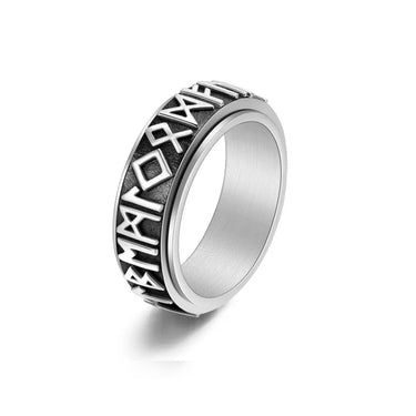 Greek Spinner Ring in oxidized finish