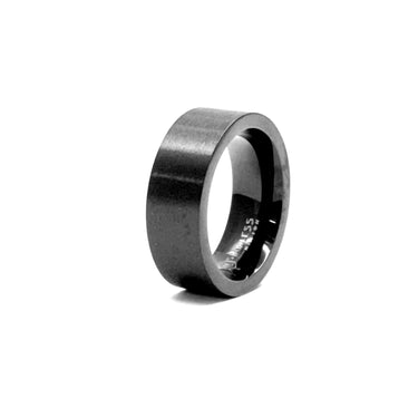 Matte Black Brushed Classic Men's  Ring
