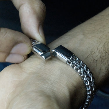 Men's Double Layer Flat Chain Bracelet