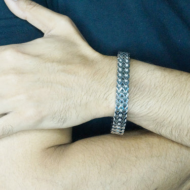 Men's Thick Double Layer Flat Chain Bracelet