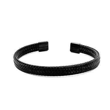 Thin Weave patterned Cuff Black finish