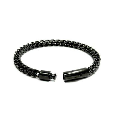 Men's Black Stainless Steel Braid Chain Bracelet