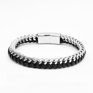 Two in 1 chain leather Bracelet