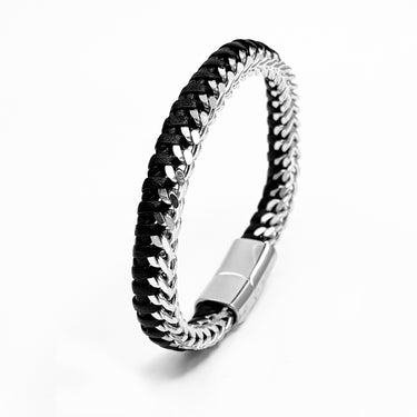 Two in 1 chain leather Bracelet
