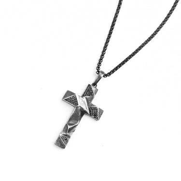 Faceted Cross Chain pendant in Sterling silver