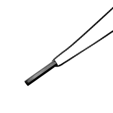 Black Engravable Solid Bar pendant