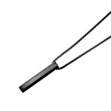 Black Engravable Solid Bar pendant